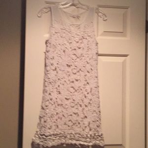 Blu Pepper Ivory Lacy Dress with cream lining. S